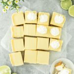 These key lime pie bars are a delicious spring and summer dessert made with a simple homemade crust and topped with a 3-ingredient key lime topping. This dessert bar recipe is perfect to serve at a holiday, party and great for a Fourth of July dessert.