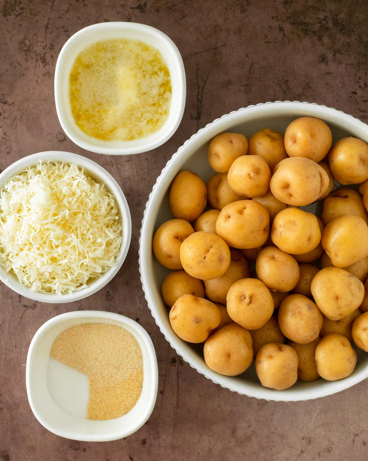 Ingredients for Garlic Parmesan Smashed Potatoes