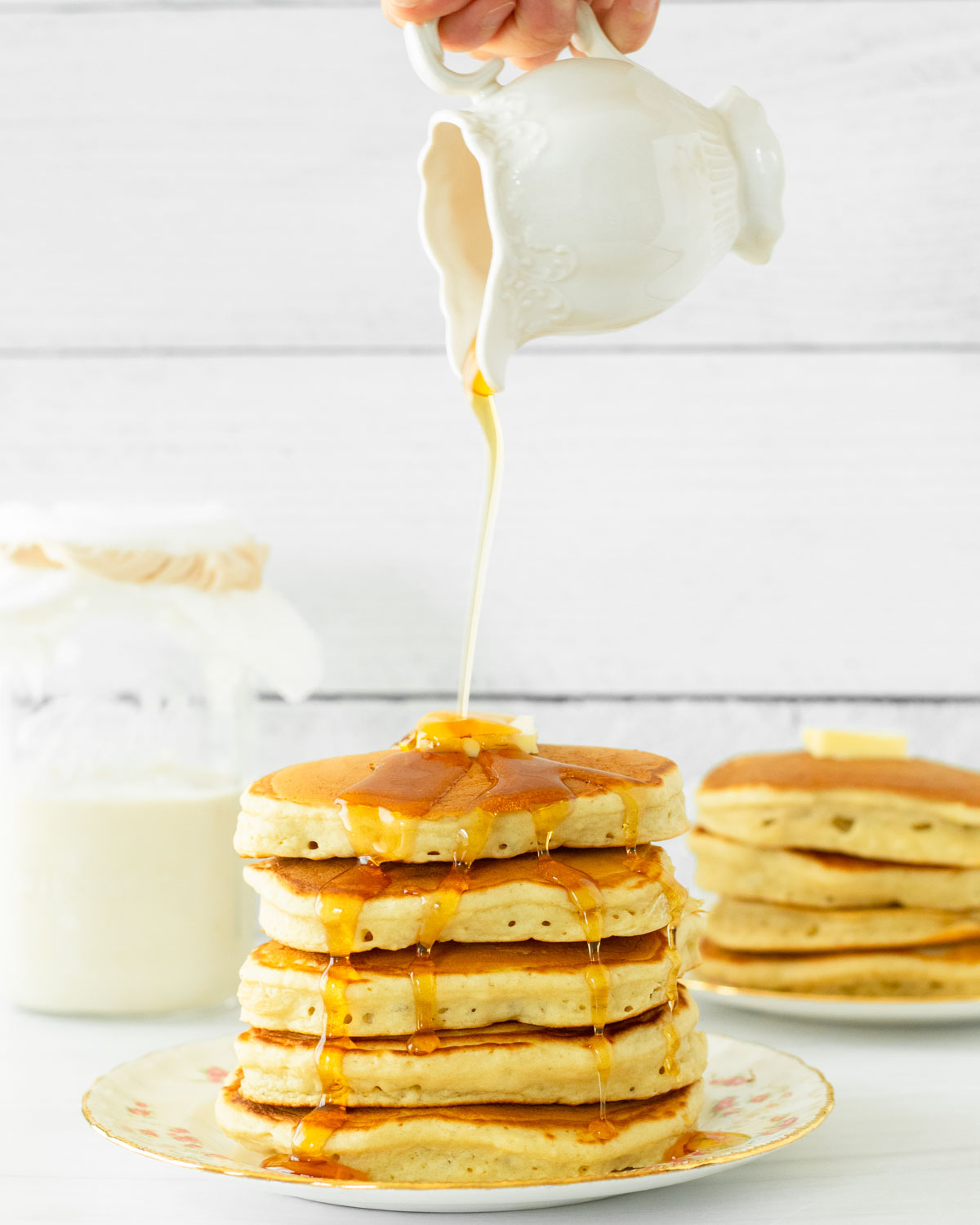 These sourdough pancakes are an easy sourdough recipe made with simple ingredients and sourdough discard to make the fluffiest sourdough pancakes. This is a quick breakfast recipe perfect for both a weekday and weekend breakfast.