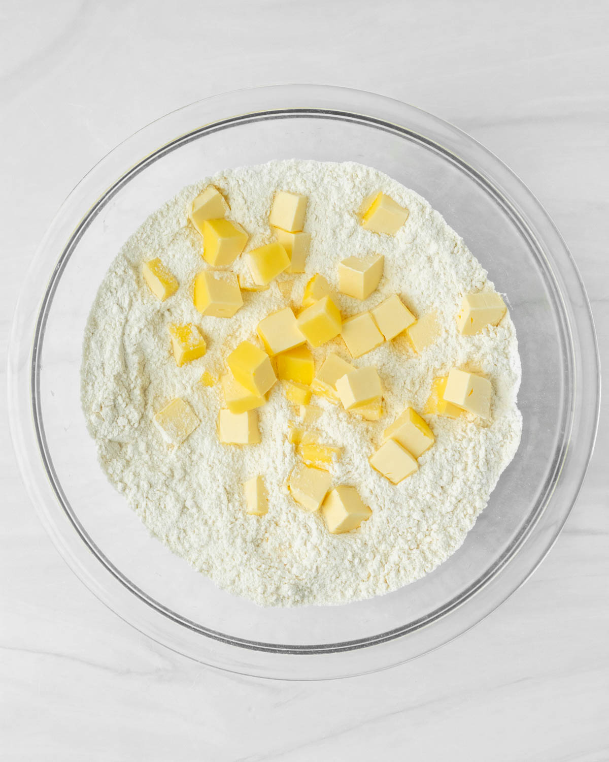 Step 2. Cut the cold butter into the flour mixture