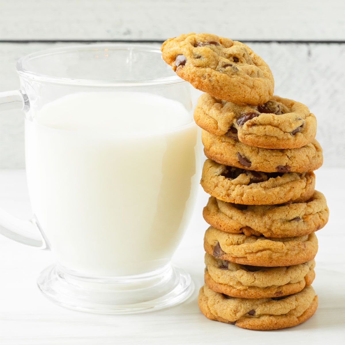 These gluten-free chocolate chip cookies are the best soft and chewy gluten-free cookies made with a gluten-free 1:1 flour blend and other pantry-staple ingredients for a delicious, classic chocolate chip cookie.