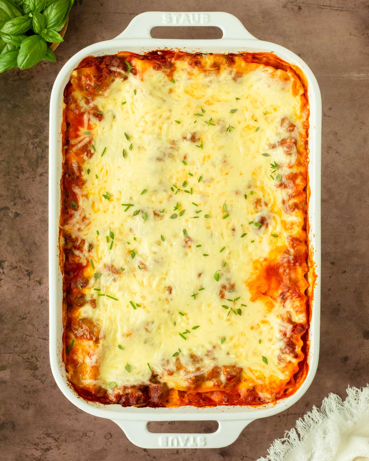 This venison lasagna is a classic lasagna recipe made with layers of noodles, cheese and a flavorful venison meat sauce for a filling and delicious home-cooked dinner.