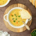 This corn chowder recipe is a homemade soup loaded with fresh corn and potatoes and best served with homemade bread for a flavorful, creamy, comfort food.