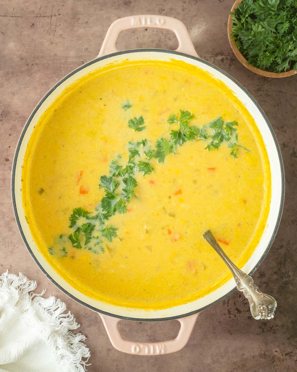 This corn chowder recipe is a homemade soup loaded with fresh corn and potatoes and best served with homemade bread for a flavorful, creamy, comfort food.