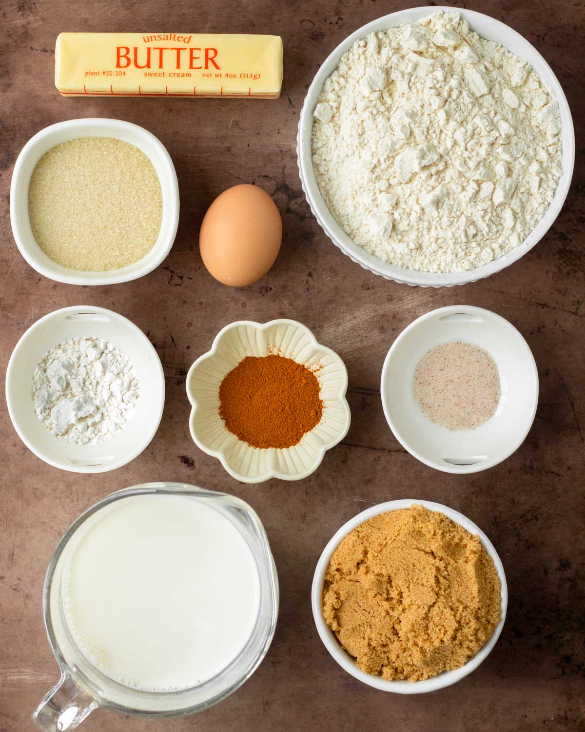 Cinnamon Roll Muffins Ingredients