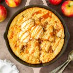 This apple cobbler is an easy apple dessert made with fresh-picked apples baked in a sweet cobbler batter for a delicious and easy one-skillet dessert.