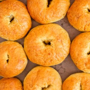 These homemade bagels are the perfect chewy and soft bagels made with only 6 ingredients. This bagel recipe uses yeast to leaven the bagels for a quick and easy homemade breakfast or snack.