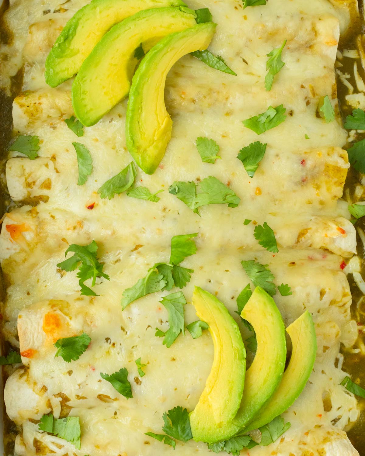 These salsa verde chicken enchiladas are an easy, filling and flavorful one-pan dinner made with simple ingredients and ready in 30 minutes for a quick and easy weeknight dinner.