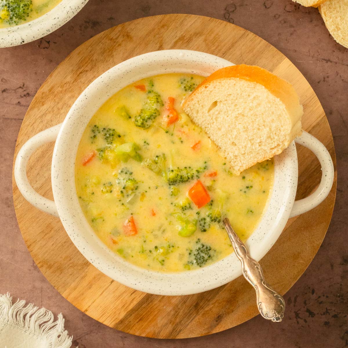 This homemade broccoli cheddar soup is a classic and delicious soup recipe made with fresh broccoli and cheddar cheese and best served with homemade bread for a flavorful comfort food.